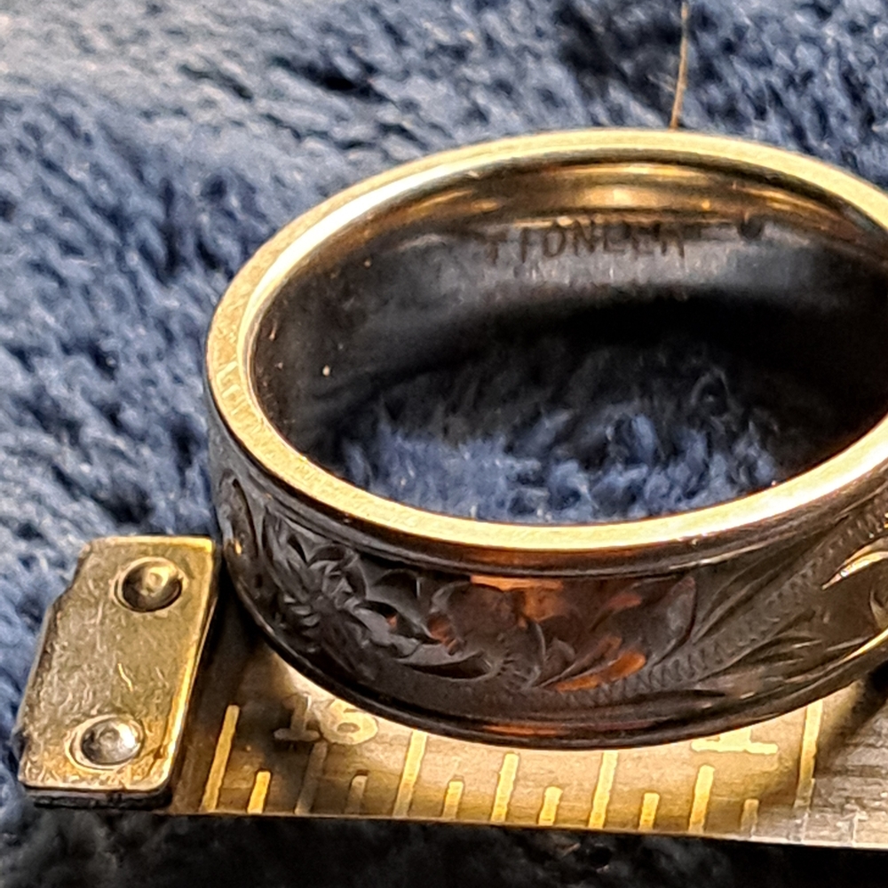 Silver Titanium Men's Patterned Ring - image 5